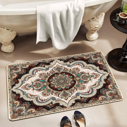 Elegante Floral Badezimmer Bereich Matte Brehn