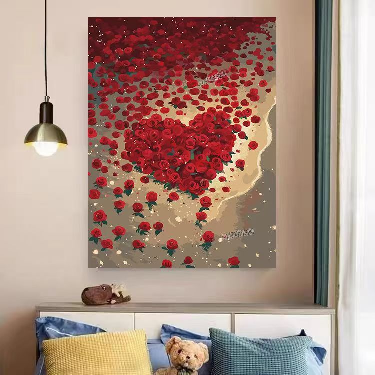 Herz- und Blumenwirbel Leinwandkunstwerk Brehn