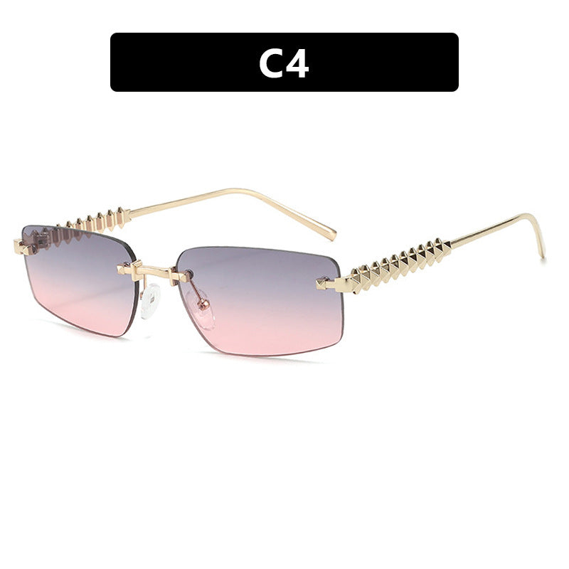 Damen quadratische Sonnenbrille mit filigranem Rahmen und luxuriösen Akzenten Brehn