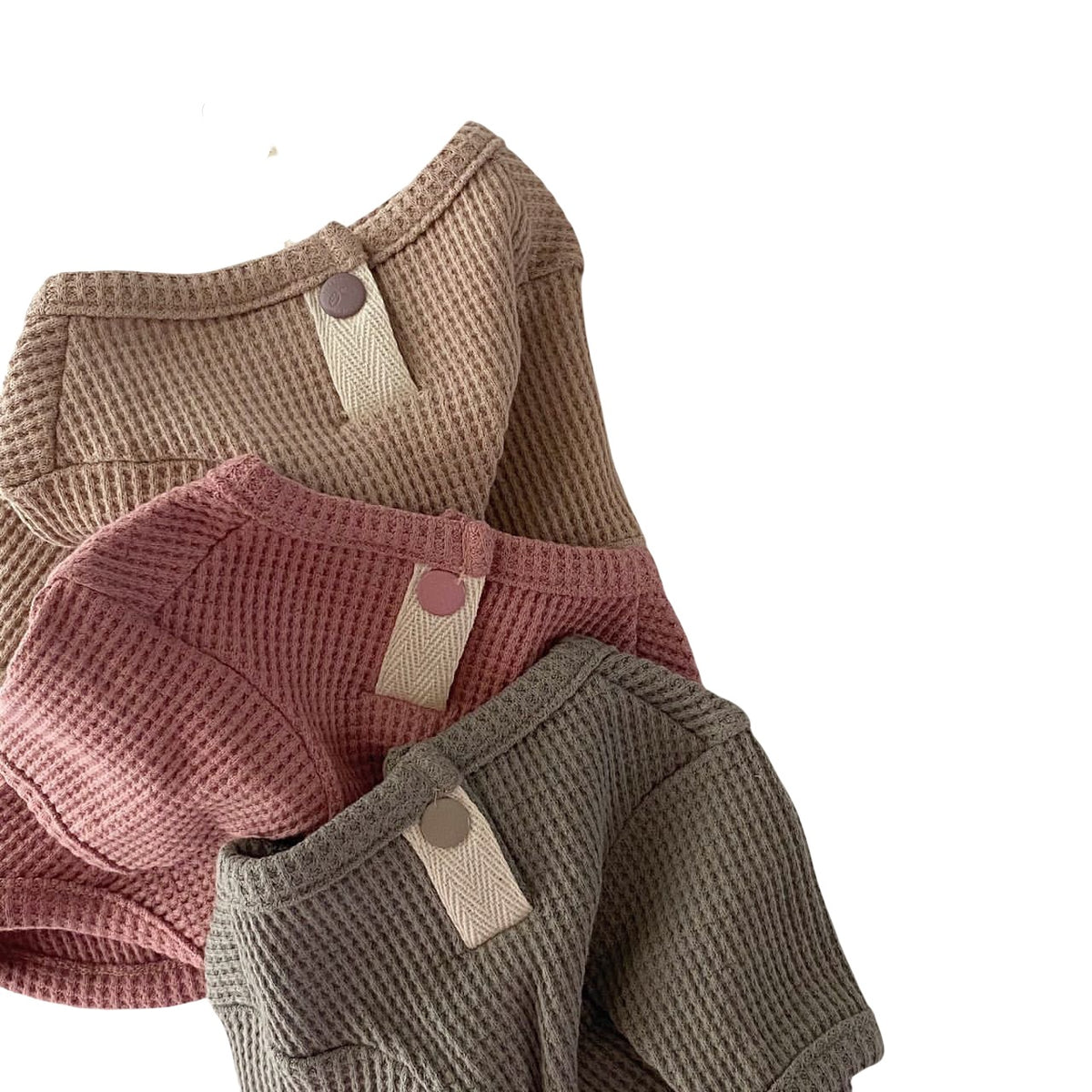 Waffelstrick Bequemer Hundpullover mit kurzen Ärmeln und dehnbarem Rippabschluss