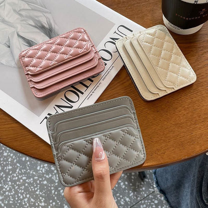gesteppter Leder-Kartenhalter