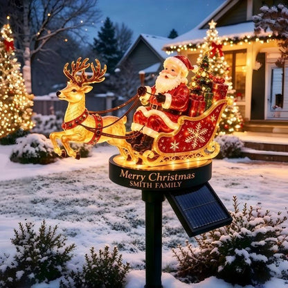 Weihnachtslichte Dekoration mit Santa und Rentier Brehn