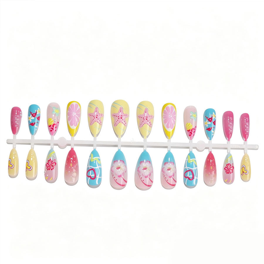 Kreatives Kunstnagelset mit bunten Sommermotiven Brehn