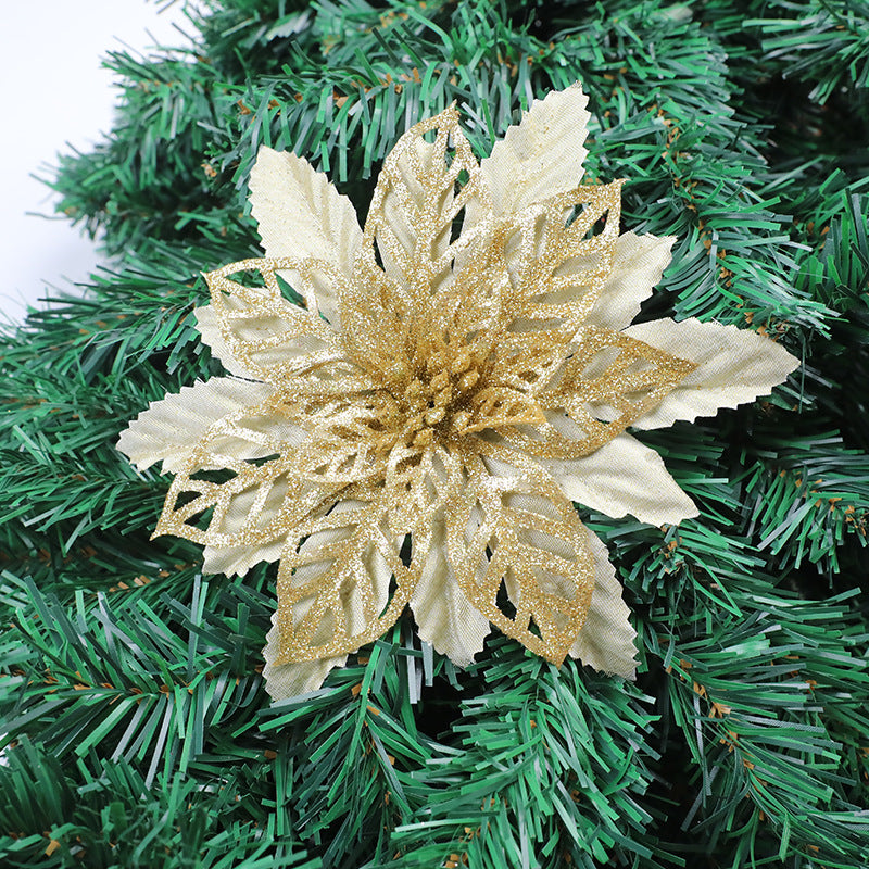Glitzernde Florale Weihnachtsbaumdekoration Brehn