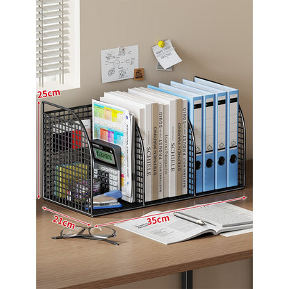 Mesh Desktop Multi-Compartment Datei- und Schreibwarenorganisator mit Stiftbecher