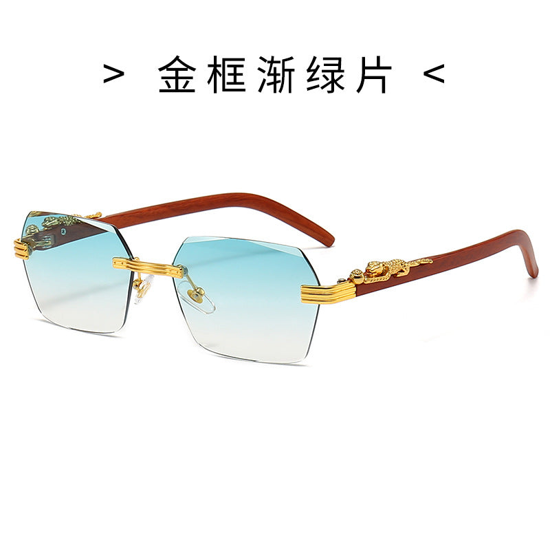 Damen Designer-Sonnenbrille mit kunstvollem Holzrahmen und eleganten Glaselementen Brehn