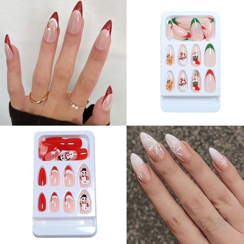 Künstlerisches Glitter Press-On Nagelset Brehn