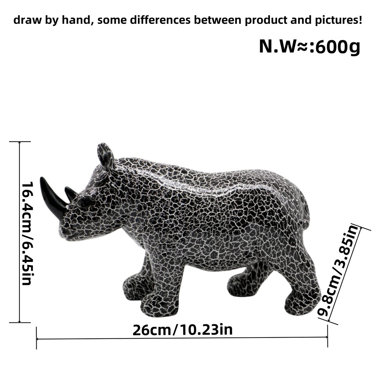 Kunstvolle Rhinofigur Brehn