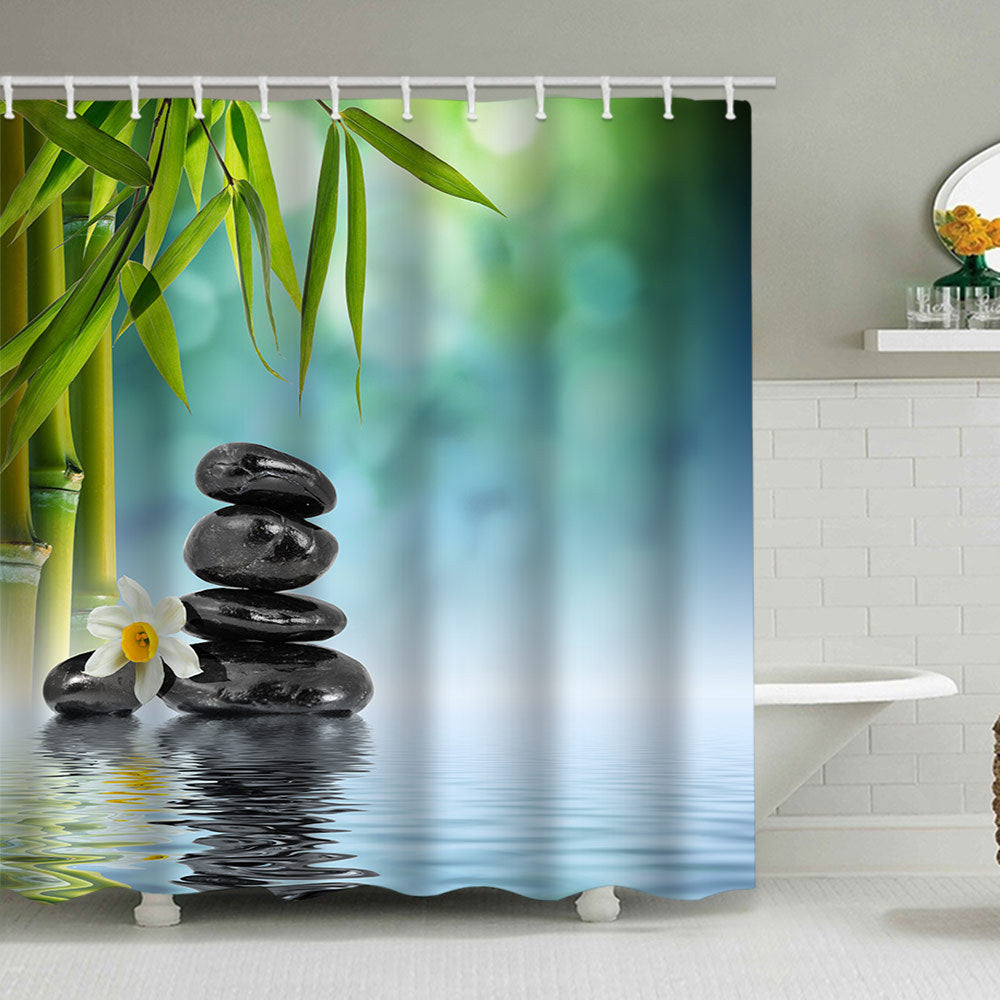 Tranquil Zen Natur Duschvorhang Brehn