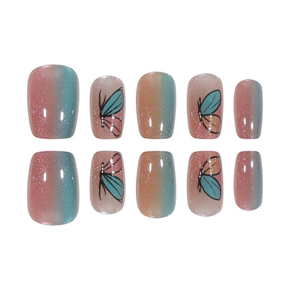 Blumeninspiriertes Press-On Nagelset Brehn