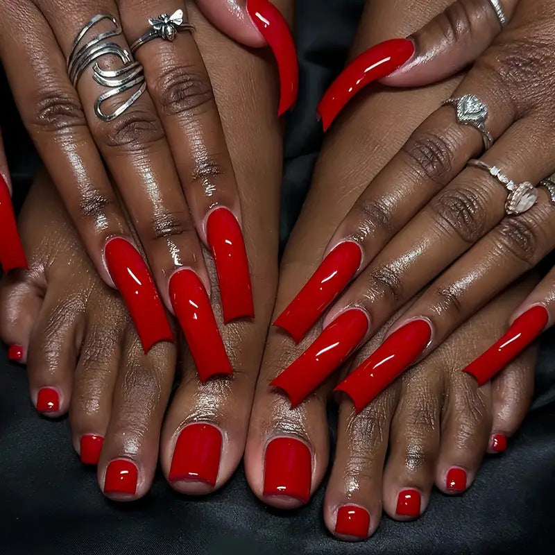 Premium Glänzendes Press-On Nagelset Brehn