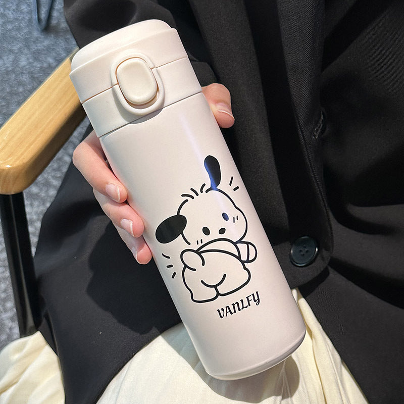 Damen Isolierflasche mit sicherem Klappverschluss und niedlichem Tiermotiv Brehn