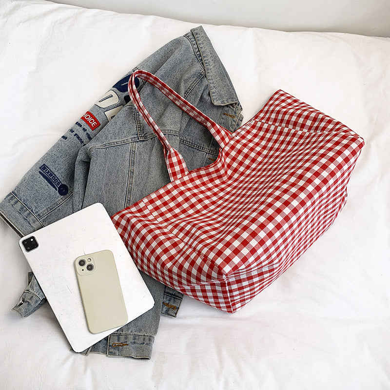 Stylische Gingham-muster Strandtasche