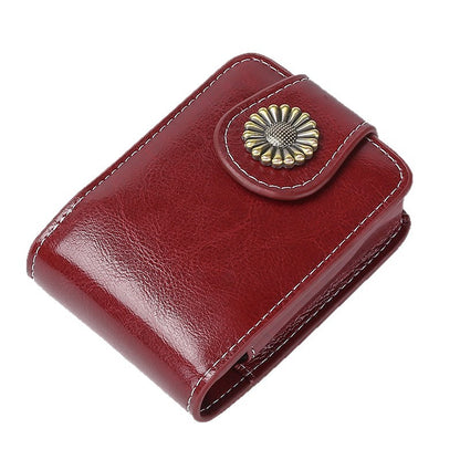 Vintage Leder Knopf Münztäschchen Brehn
