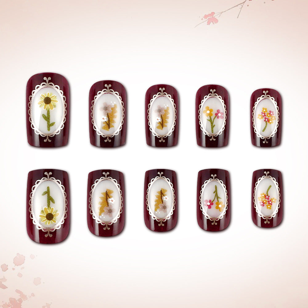 Blumen Art Gel Nagel Set Brehn