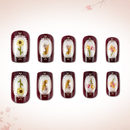 Blumen Art Gel Nagel Set Brehn