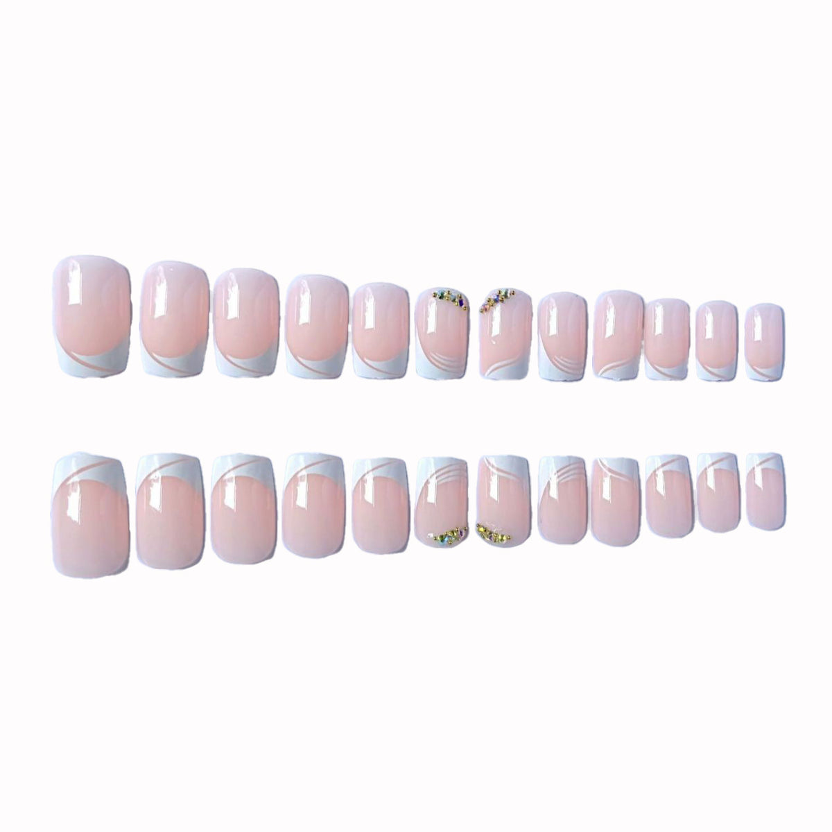 Elegantes französisches Spitzen-Nagelkunstdesign