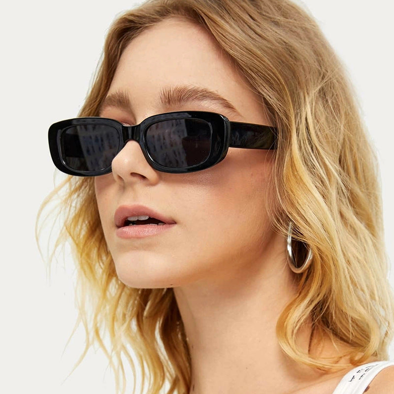 Damen Modische rechteckige Sonnenbrille mit verstellbaren Nasenstege Brehn