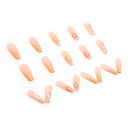 Kunstnagelset mit floralen Acrylverzierungen Brehn