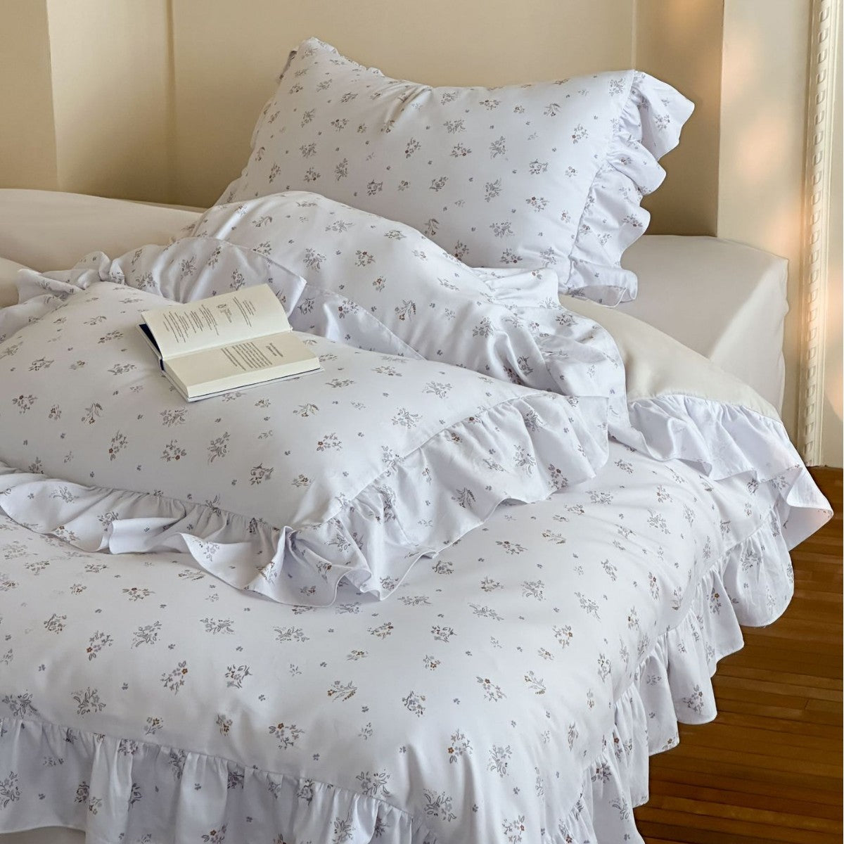Bettbezug-Set aus Baumwollsatin mit Boho-Ethno-Muster und Wendefunktion