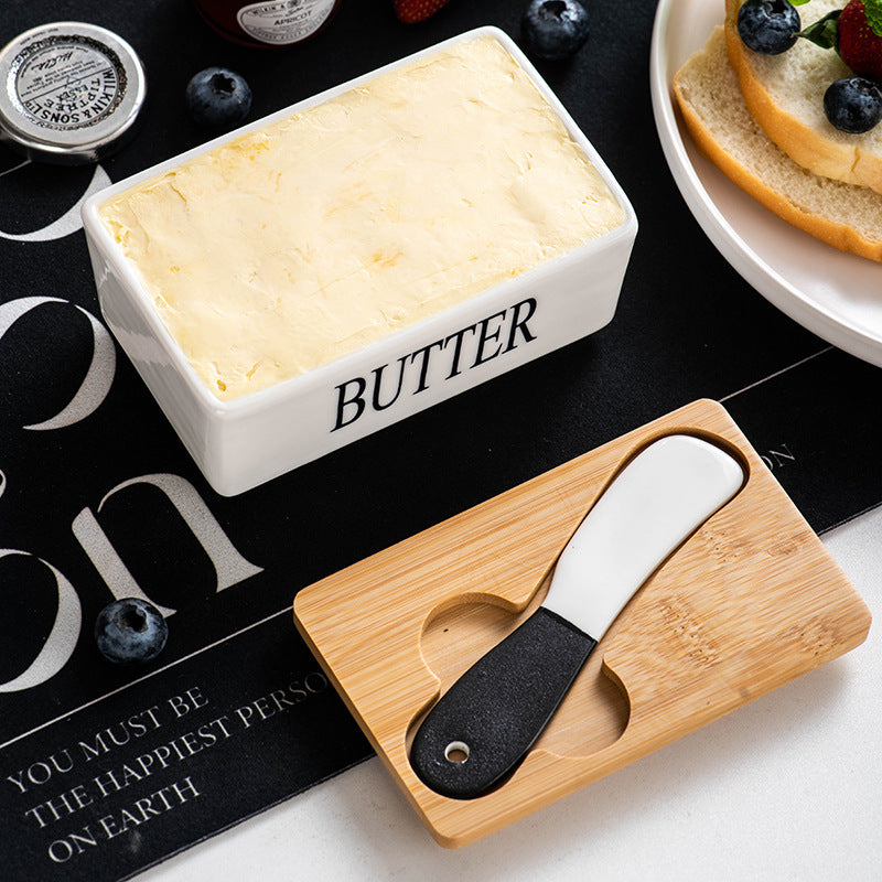 Bambusdeckel Butterbehälter