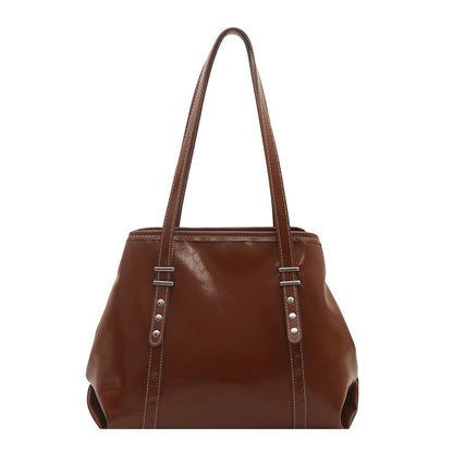 Klassische Strukturierte Leder Tote Bag