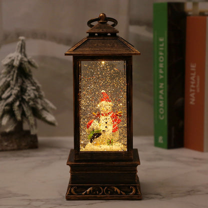 Vintage Weihnachtslaterne mit Schneemann und LED-Beleuchtung Brehn