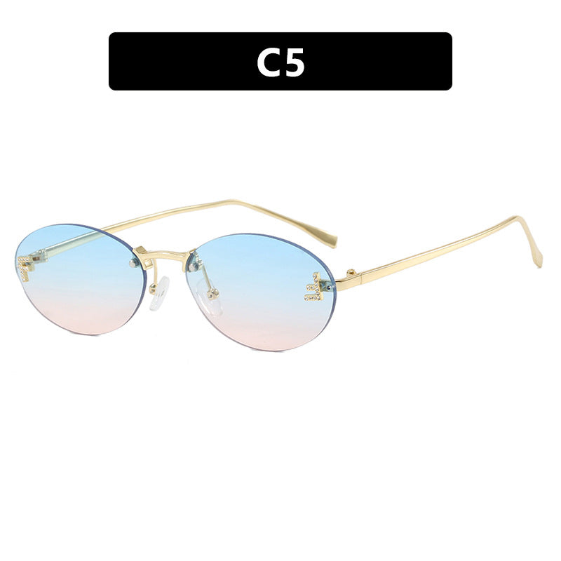 Damen modische Sonnenbrille mit eleganter, verspiegelter Gläserfront und filigranem Metallrahmen Brehn