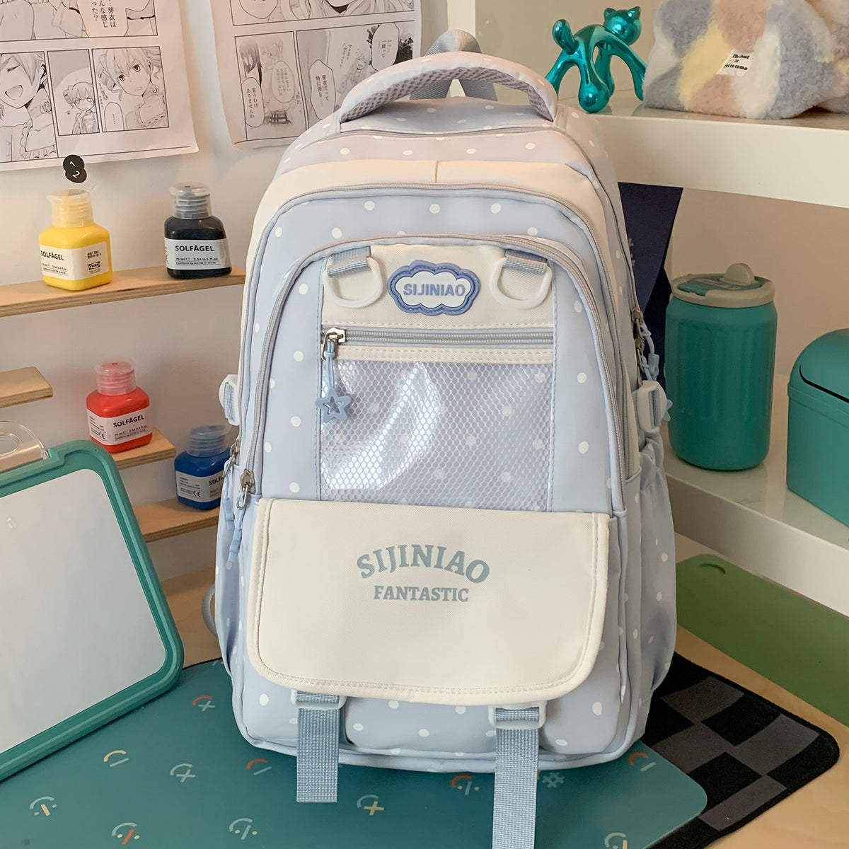 Stylische Pünktchen Schultasche Brehn