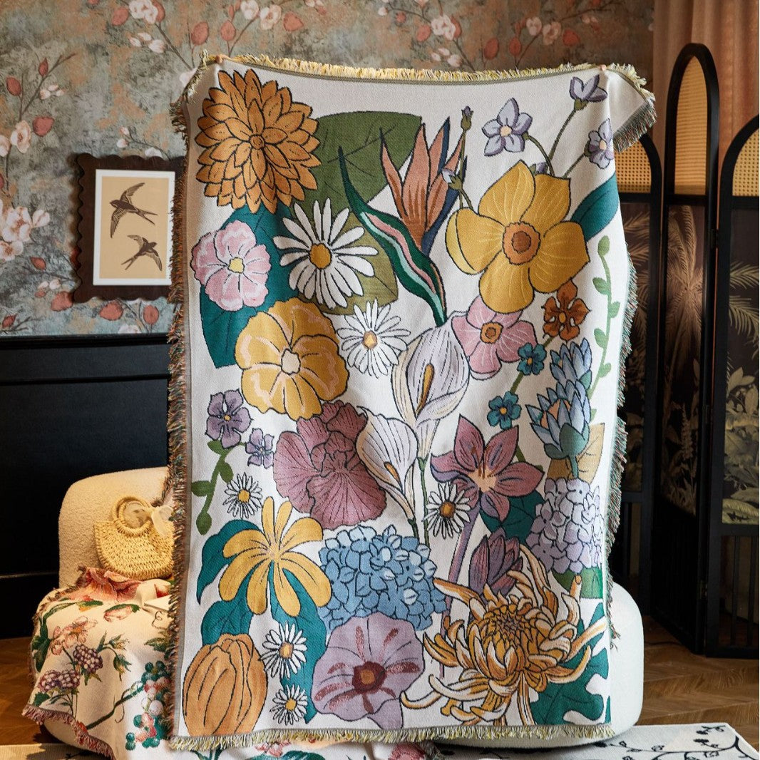 Blumenmuster Wandteppich Decke