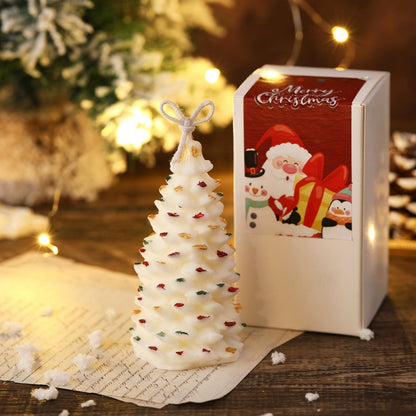 Weihnachtsbaumförmige hängende dekorative Sojawachskerze mit Sternenaufsatz