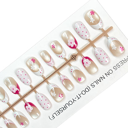 Floral Design Press-On Nail Set Brehn