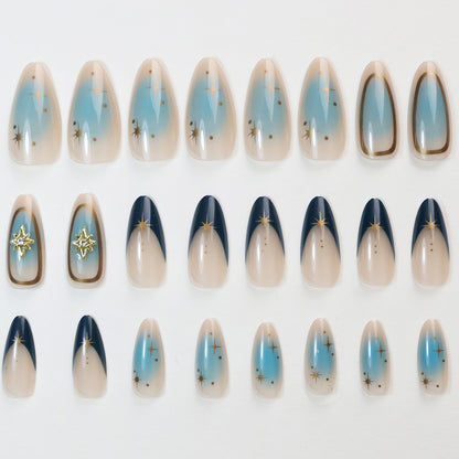 Künstlerische Ombre Press-On Nagelkunst Brehn