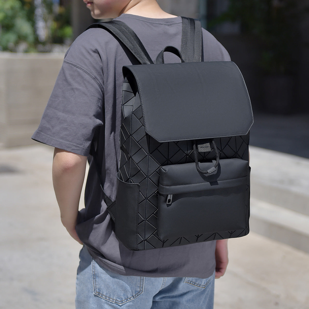 Trendiger geometrischer Druck-Rucksack Brehn