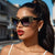 Damen Cat-Eye Sonnenbrille mit farblich akzentuiertem Rahmen Brehn