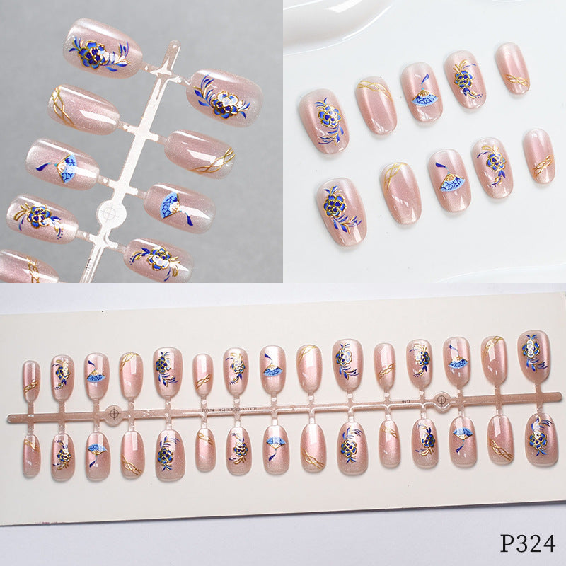 Blumenmuster Press-On Nagelspitzen Brehn