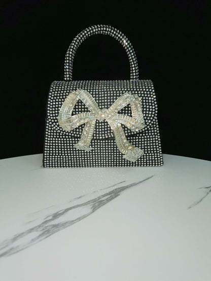 Rhinestone Schleifen-Clutch