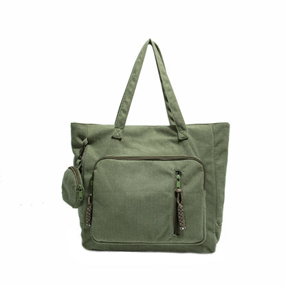 WoSpacious Mehrfach-Taschen Canvas Einkaufstasche Brehn