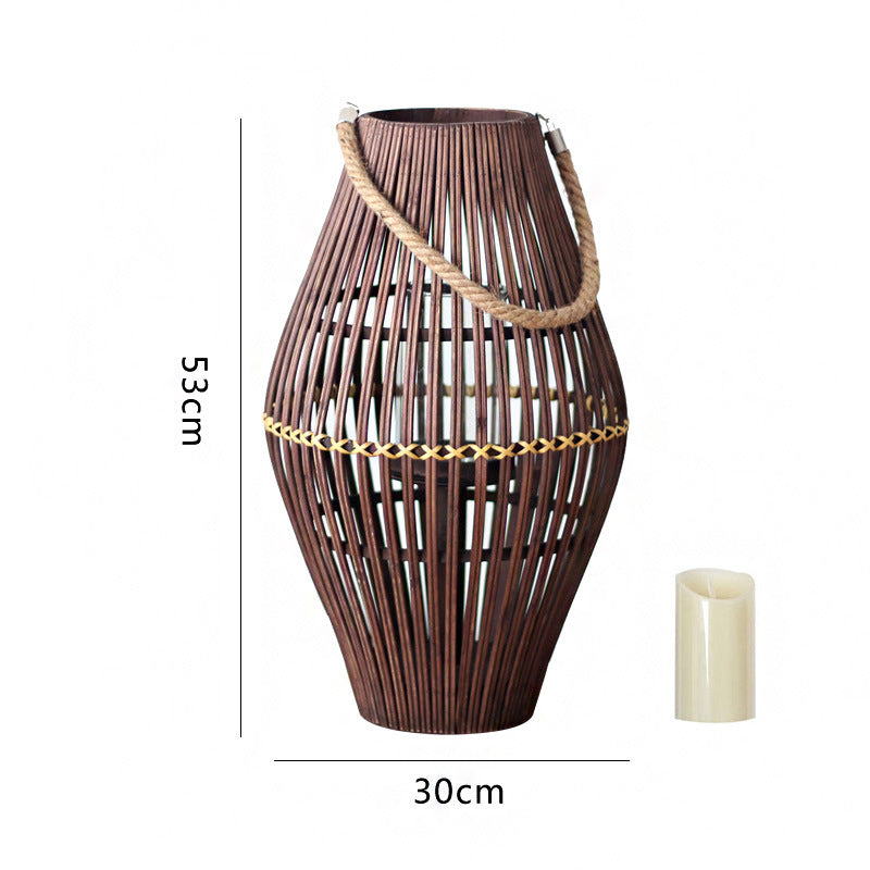 Rustikale Rattan-Laterne Brehn