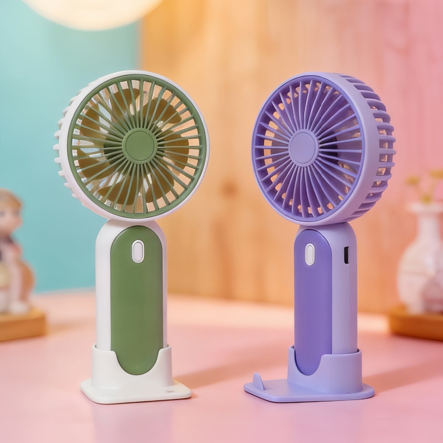 Damen Tragbarer USB-Handventilator mit flexiblem Standfuß Brehn