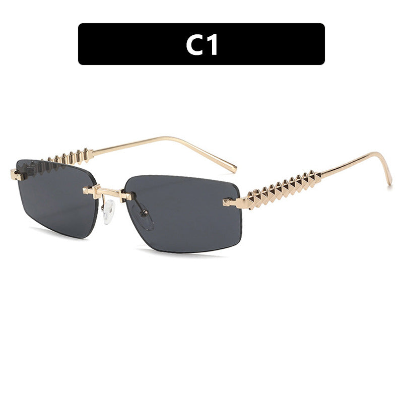 Damen quadratische Sonnenbrille mit filigranem Rahmen und luxuriösen Akzenten Brehn