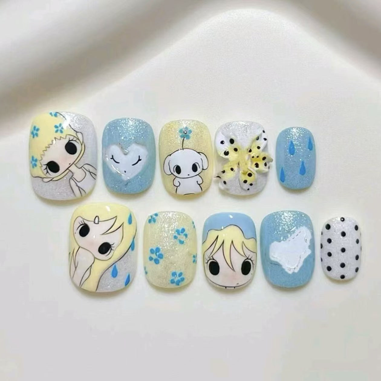 Verspielt Charakter-Themen Druck-Nagelkunst Set Brehn
