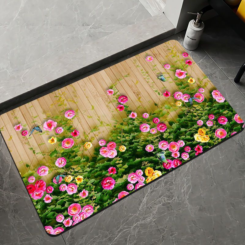 Elegante Blumenmuster Badezimmermatte Brehn