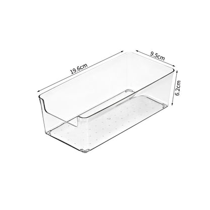 Transparente Aufbewahrungsbox für Kühlschrank und Schrank mit schmaler Frontöffnung und Anti-Rutsch-Noppen