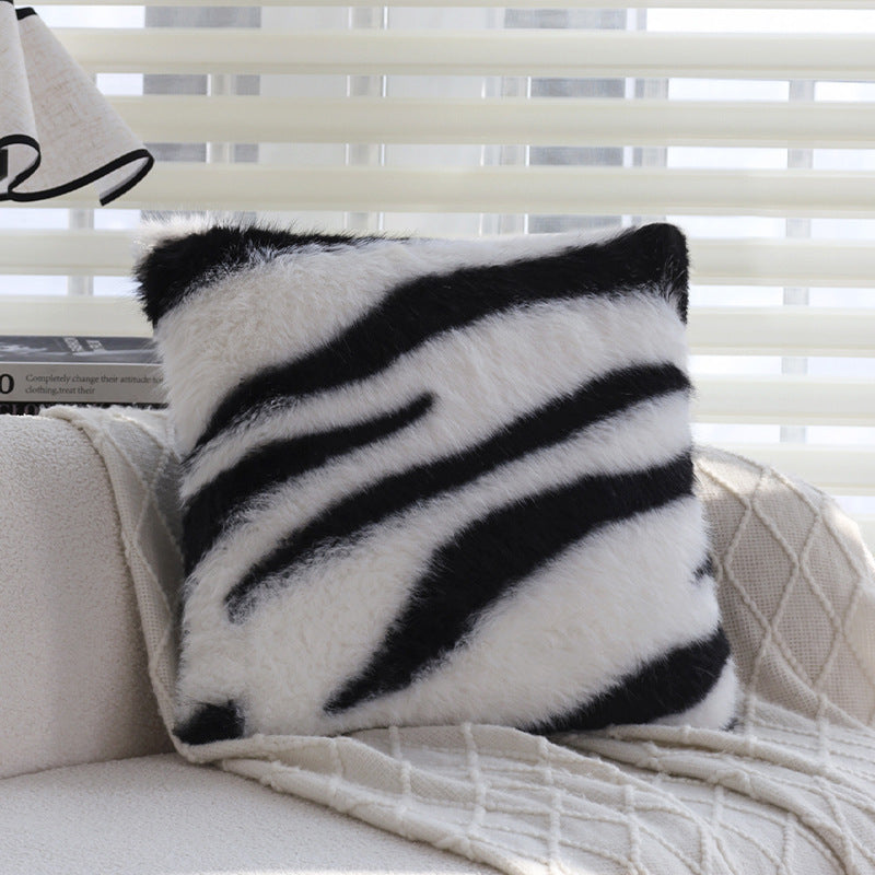 Kunstfell-Zierkissen mit Zebra-Print und extraweichem Flor Brehn