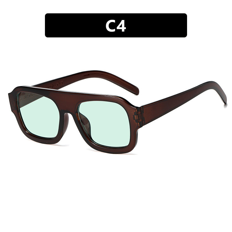 Damen modische quadratische Sonnenbrille mit auffälligem Tierdruckdesign Brehn