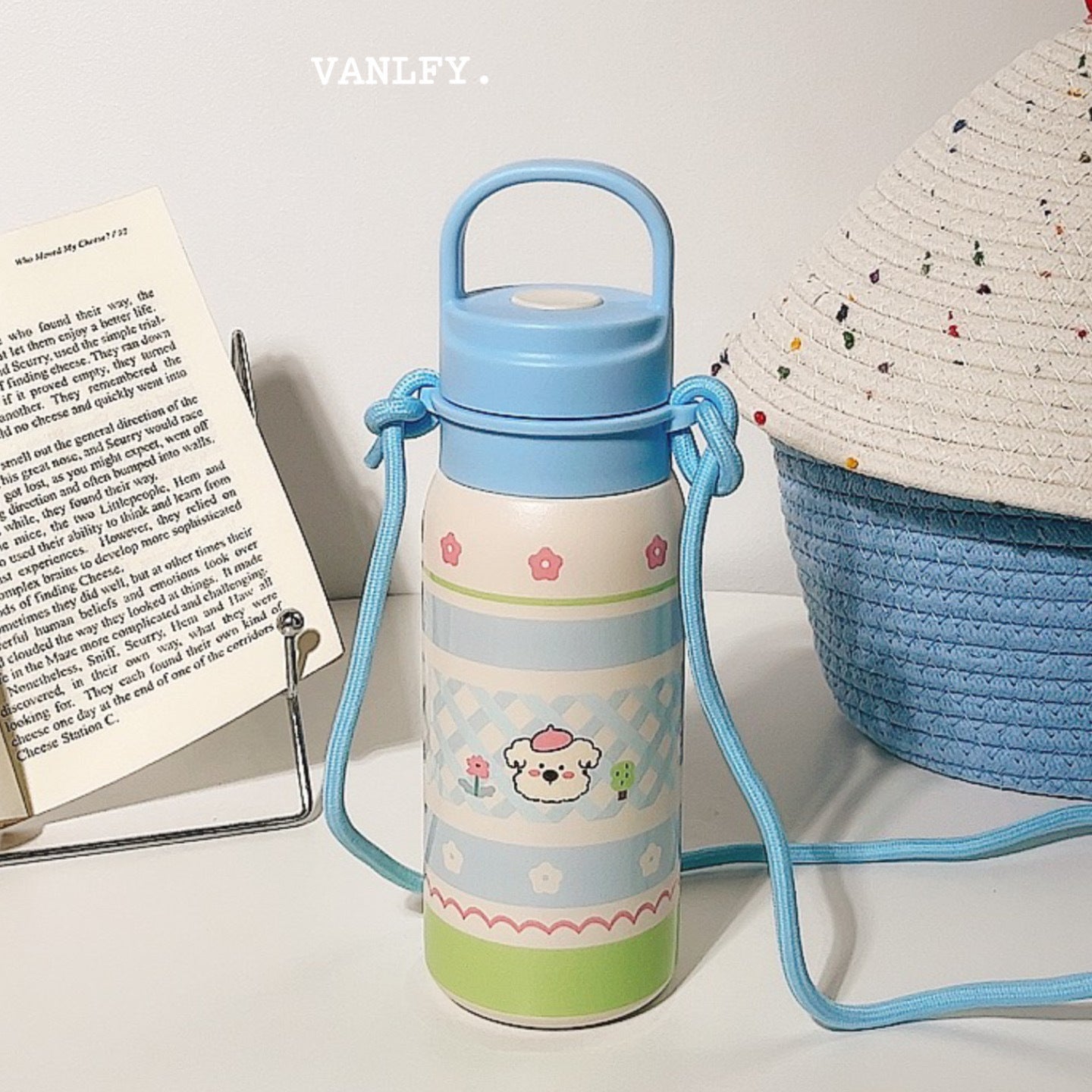 Damen Isoliertrinkflasche mit durchgehendem Tierdesign und Trageriemen Brehn