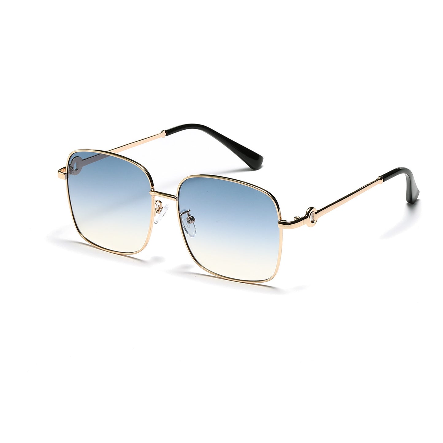 Damen elegante quadratische Sonnenbrille mit hochwertigem Metallrahmen Brehn