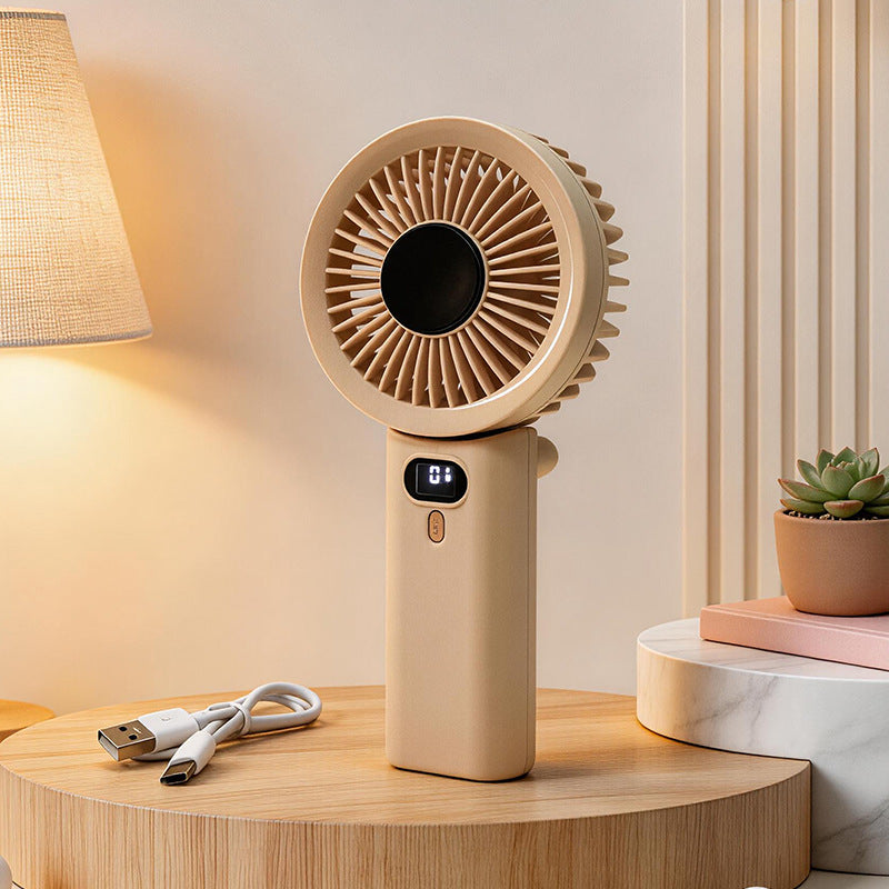 Damen Tragbarer USB Handventilator mit digitaler Geschwindigkeitsanzeige Brehn