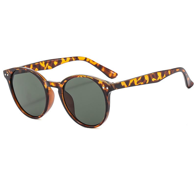 Damen modische runde Sonnenbrille mit transparentem Rahmen und UV-Schutz Brehn